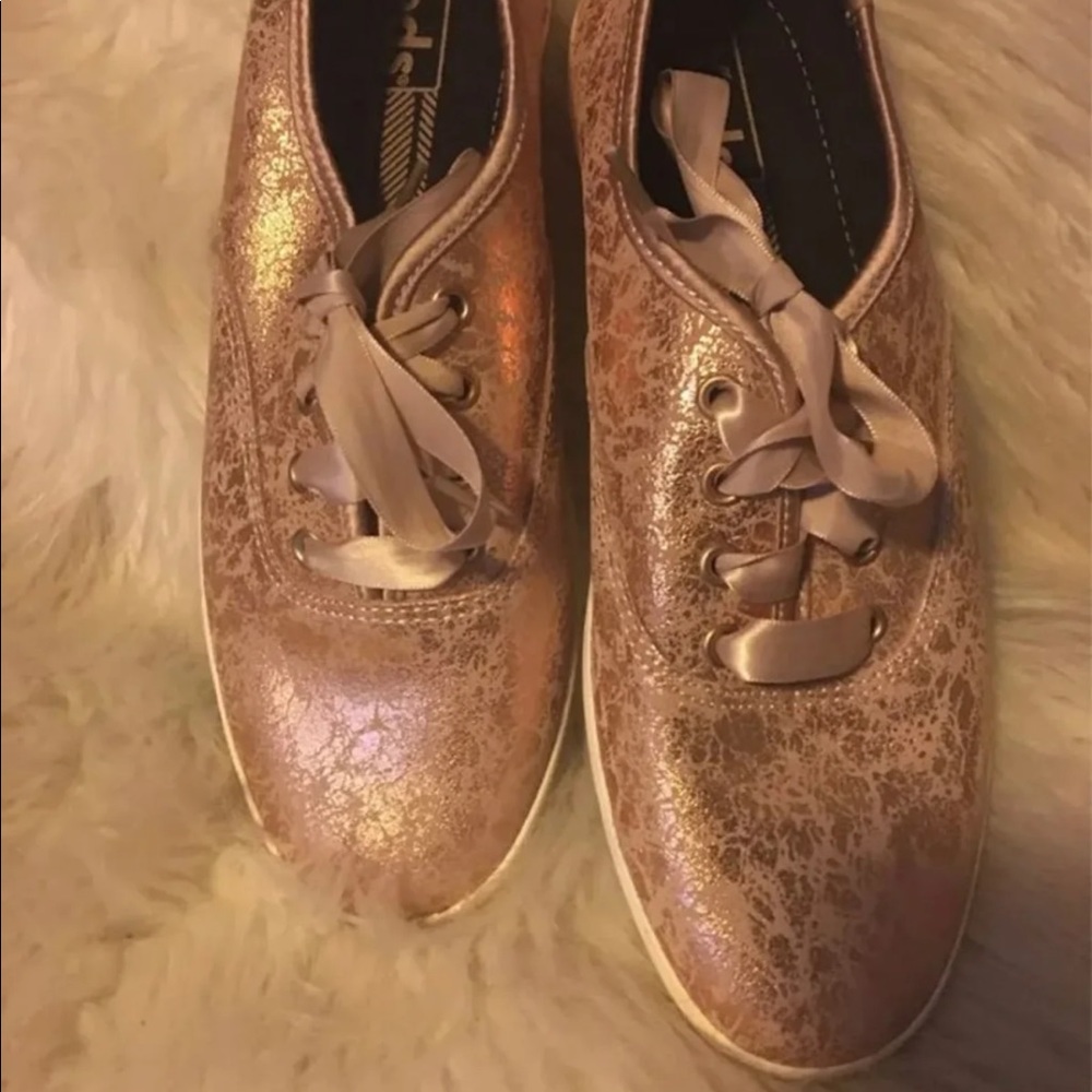 Blush pink gold new sneakers 8.5 keds wedding